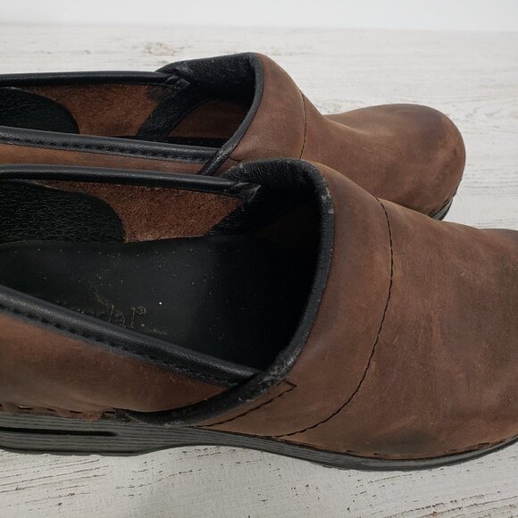 Bjorndal  Ally  Brown Leather Clog  Professional Nursing Shoe  Women's Size 9 - Picture 8 of 8
